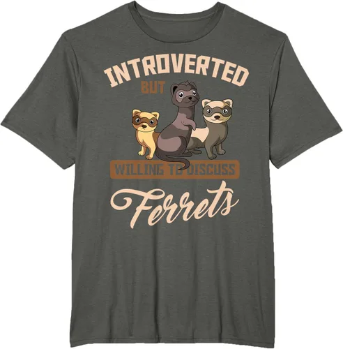 Vista 5 de Camiseta para amantes de los animales de los hurones, Negro, S