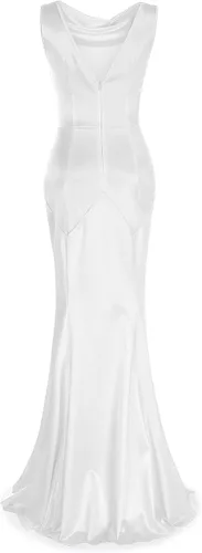 Vista 2 de Vestido de noche formal y elegante de los años 30 para mujer, sin mangas, corte sirena