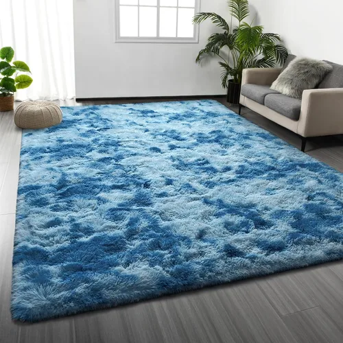 Vista 21 de Deerhoo Alfombra de Área Shag, 4 X 6 Alfombras de Felpa Suaves para Sala de Estar, Alfombra Ultra Suave Esponjosa y Peluda para Dormitorio, Alfombra