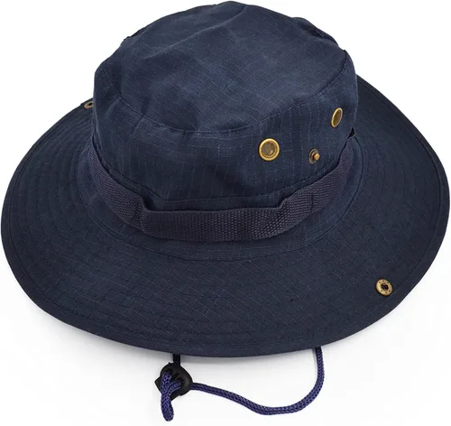 Vista 4 de Sombrero de protección solar de ala ancha para exteriores, clásico estilo militar de combate de EE. UU., gorra de sol para pesca, caza, campamento
