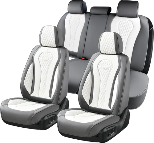 Vista 16 de Coverado Fundas de asiento de automóvil, fundas de asiento delantero, funda de asiento de coche beige, fundas impermeables para asiento