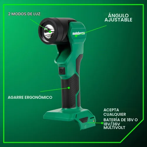 Vista 10 de Metabo HPT Taladro Percutor Inalámbrico MultiVolt™ de 18V, Destornillador de Impacto, Sierra Recíproca, y Linterna Kit Combinado de 4 Piezas