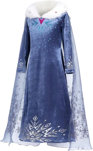Vista 6 de Vestido de princesa de nieve para niñas, disfraz de Halloween, cosplay, Navidad, cumpleaños, fiesta de disfraces, Nieve