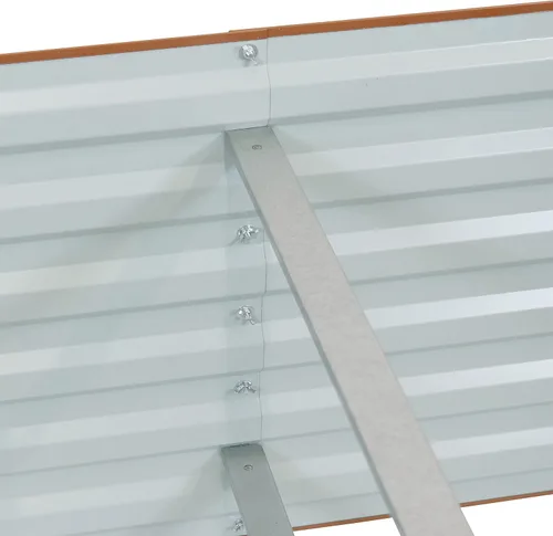 Vista 8 de Sunnydaze Cama de jardín rectangular elevada de 71 pulgadas, kit de maceta de acero Galvalume para cama de flores vegetales, color marrón