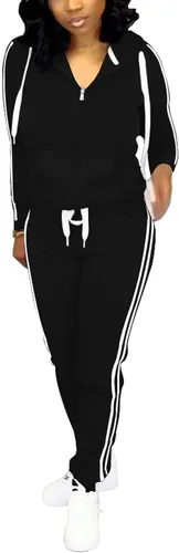 Vista 4 de Nimsruc Conjunto de dos piezas para mujer, casual, sudadera con capucha y manga larga