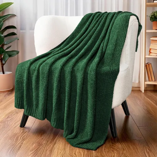 Vista 12 de PAVILIA Manta supersuave para sofá, manta mullida y acogedora de peso ligero en negro; manta de punto cálida y esponjosa para cama o sofá, 50x60