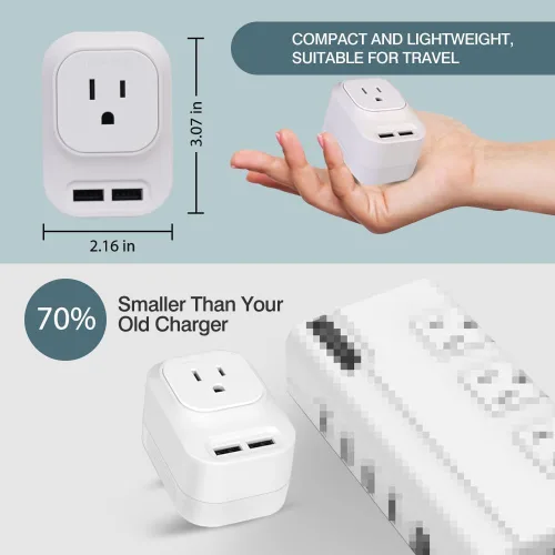 Vista 3 de Mapambo Convertidor de voltaje de 220 V a 110 V de EE. UU. a Europa con 2 puertos USB, 2 USB C, convertidor de adaptador de corriente internacional