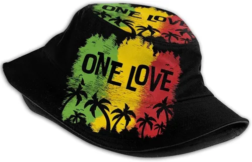 Vista 2 de 1 Love Music Reggae Rasta - Gorro unisex para verano, viajes, playa, sombrero, para exteriores, 1 Love Music Reggae Rasta, talla única