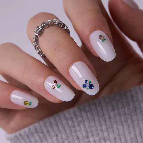 Vista 14 de CurvLife Uñas postizas a presión con punta francesa cuadrada media, color Brillo de porcelana