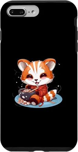 Vista 9 de Funda para iPhone 14 Otaku Anime Red Panda Eat Ramen Fideos Flor de Cerezo