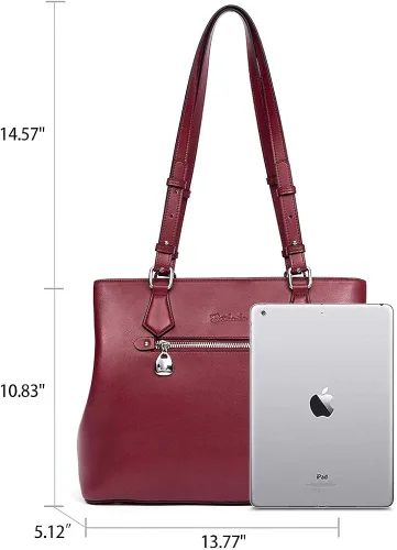 Vista 5 de BOSTANTEN Bolso de cuero genuino bolso de hombro suave diseñador superior manija monederos y carteras de cuero para las mujeres RFID bloqueo