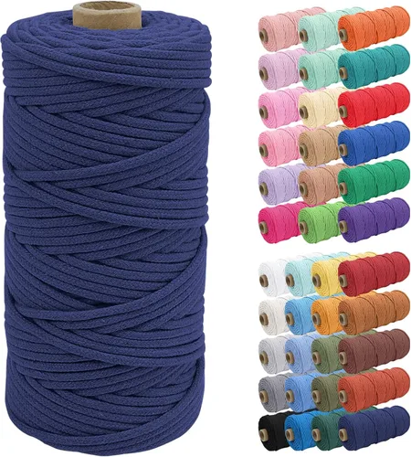 Vista 58 de JeogYong Cuerda de macramé de 0.157 in x 109 yardas, cuerda trenzada de algodón natural, cuerda de macramé para bolsas de ganchillo, colgar