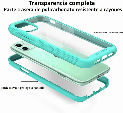 Vista 3 de CellEver - Fundas para iPhone 11 (2 protectores de pantalla de cristal incluidos)
