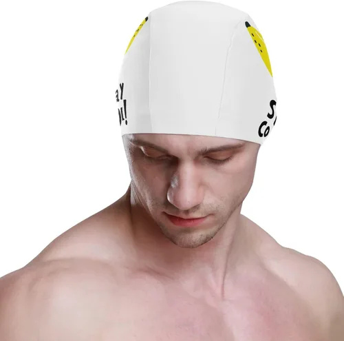 Vista 2 de Gorra de natación unisex para adultos, diseño divertido creativo de poliéster