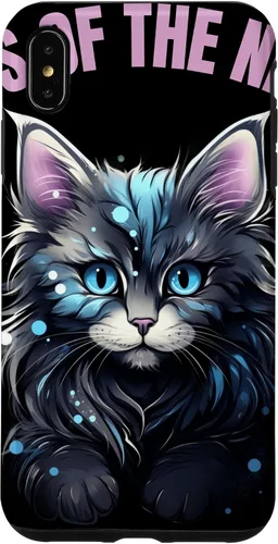 Vista 7 de iPhone 14 Pastel Goth Maine Coon Cat Cats of the Night Pastels en estuche