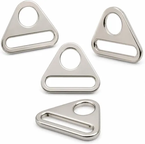Vista 8 de CRAFTMEMORE 4 piezas de ajuste de anillos triangulares hebilla de ajuste de anillos en D para bolsa de coser correa correas SC84, Cobrizo cepillado