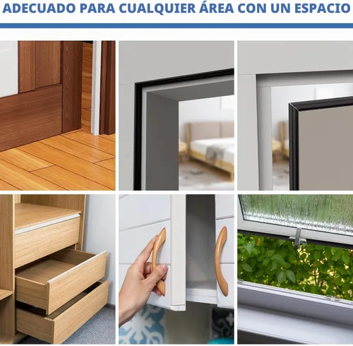 Vista 8 de 2 piezas de 196 pulgadas cada una de tira de sellado de puerta de cuña para marco de puerta, cinta aislante autoadhesiva para ventana para invierno
