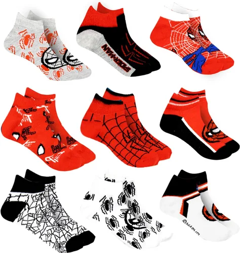 Vista 7 de Marvel Calcetines de Spider-Man para niños, 10 pares de calcetines de corte bajo para niños de 3 a 9 años Marvel Comics