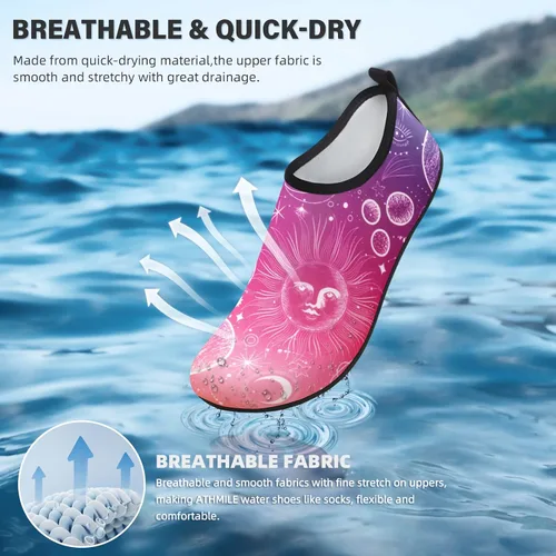 Vista 5 de Zapatos de agua para mujeres y hombres secado rápido calcetines acuáticos natación playa descalzo yoga ejercicio accesorios deportivos piscina