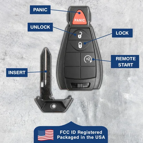 Vista 6 de KeylessOption Alarma remota de llave de coche sin llave para Ram 1500, 2500, 3500 GQ4-53T