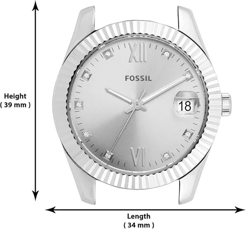 Vista 4 de Fossil Scarlette - Reloj de cuarzo de acero inoxidable para mujer