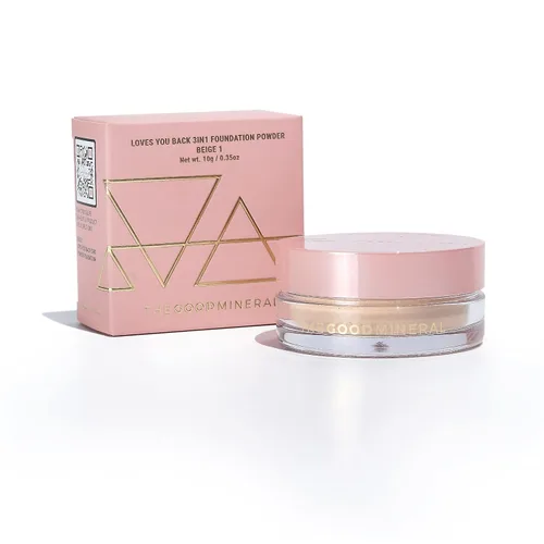 Vista 19 de The Good Mineral Loves-You-Back Base de maquillaje mineral en polvo 3 en 1 (CARAMEL 3) Diseñada para pieles sensibles y propensas al acné para una