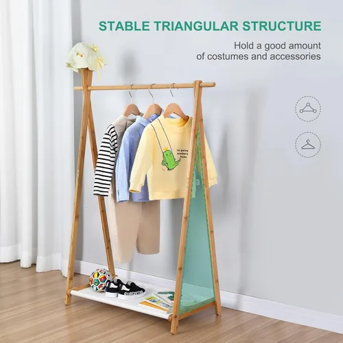 Vista 7 de Jotsport Estante plegable de bambú para niños, con almacenamiento Farbico, pequeño armario abierto para sala de juegos, guardería, baby shower