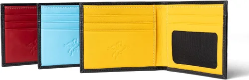 Vista 7 de PEGAI Cartera plegable de cuero estándar Edward, Amarillo, Cartera plegable