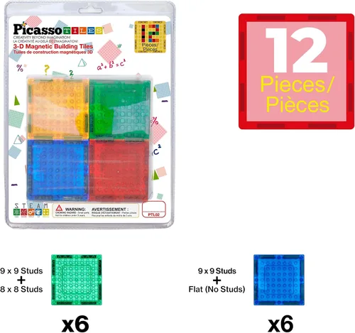 Vista 3 de PicassoTiles Bloques de construcción magnéticos Azulejos de ladrillo STEM creativos azulejos magnéticos Set de complementos de construcción Juguete