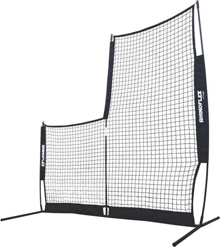 Vista 4 de Champion Sports Rhino Flex - Red de lanzamiento reversible con bolsa de transporte, color negro