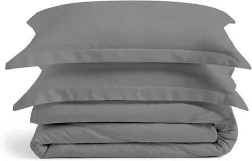 Vista 12 de Cosy House Collection Juego de funda de edredón de lujo de 2 piezas, mezcla de rayón derivado del bambú, ropa de cama ultrasuave, protector de Crema
