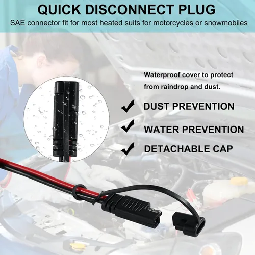Vista 8 de SPARKING Arnés de conector SAE 16AWG, cable de desconexión rápida de 1 pie
