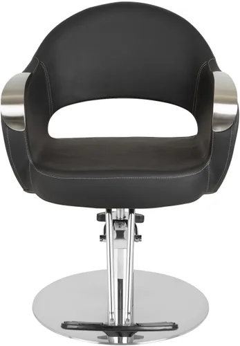 Vista 3 de Buy-Rite Luna Salon Silla de estilo Plata Base Plana Hidráulica Brazos
