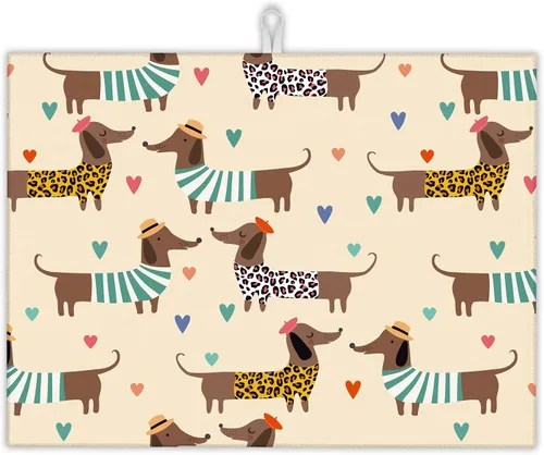 Vista 8 de Tapete de secado de platos de dalia blanca y negra para decoración de encimera de cocina, almohadilla geométrica para secado de platos, microfibra