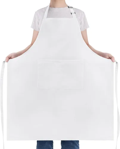 Vista 8 de NLUS Delantales de chef para hombres y mujeres, delantales de cocina para mujeres con 2 bolsillos, delantales ajustables, resistentes al agua y al