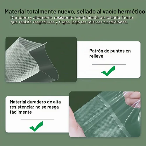 Vista 4 de Rollos de bolsas selladoras al vacío multicapa de precisión, 8 x 16.4 pies (3 rollos) y 11 x 16.4 pies (3 rollos), grado comercial sin BPA
