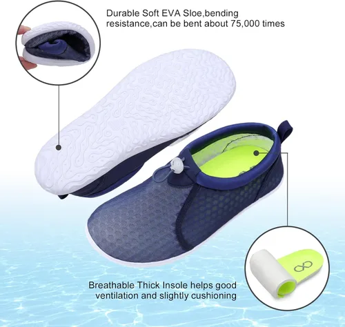 Vista 6 de XIHALOOK Zapatos acuáticos para mujeres y hombres, secado rápido, con cordón, para playa, natación, piscina, surf, deportes acuáticos