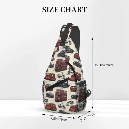 Vista 2 de Small Crossbody Bags for Women Men - Vintage Car Print Adjustable Shoulder Bag Fanny Packs Belt Sling Bag Crossbody Purses Backpack for Travel