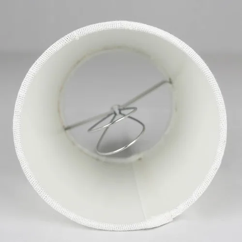 Vista 6 de Juego de 2 pantallas de lámpara de araña de lino blanco hueso con clip, 3.5 x 4.5 x 4.5 pulgadas