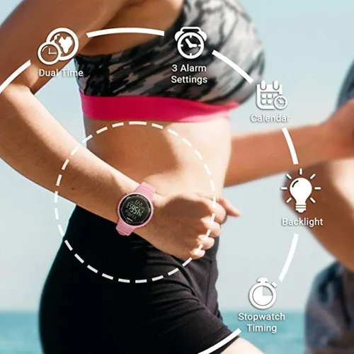Vista 6 de Womens Watch for Women Digital Watch Outdoor Sport Watch Unisex Watch Teenagers Watch with 3 Groups Alarm Light Waterproof Countdown Stopwatch