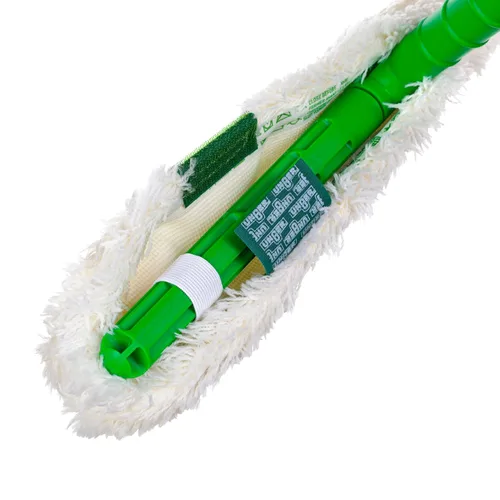 Vista 3 de Unger Commercial Original StripWasher de 18 pulgadas con mango – Funda de microfibra de alta absorción y barra en T para pozo de agua para ventanas