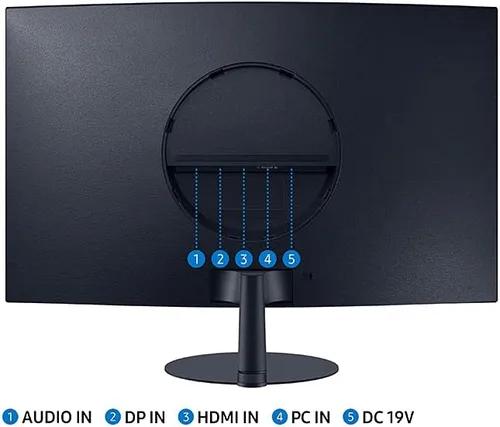 Vista 6 de Samsung - Serie T550 - Monitor de computadora FHD de 27 pulgadas (1080p), 75Hz, curvado, altavoces incorporados, HDMI, puerto de pantalla, FreeSync