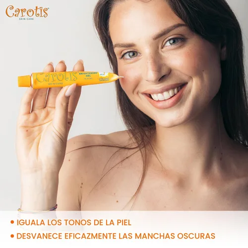Vista 2 de CAROTÏS Gel iluminador 1 onza líquida Desvanece manchas oscuras en: axila facial, rodillas corporales, pies, manos y tono de piel uniforme