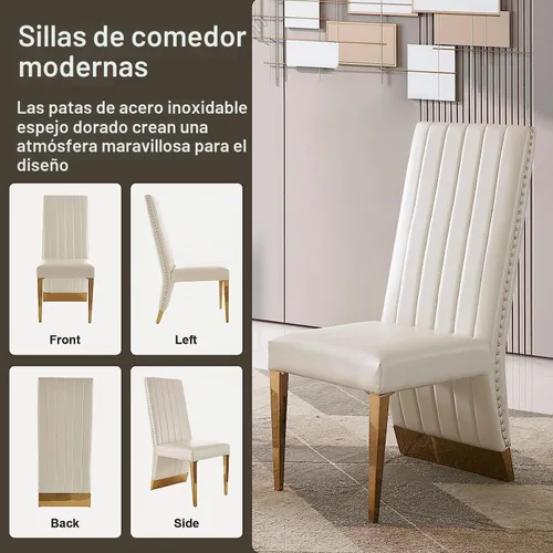 Vista 9 de Juego de mesa de comedor de 5 piezas, juego de mesa de comedor para 4, mesa de comedor de vidrio transparente con 4 sillas de comedor tapizadas