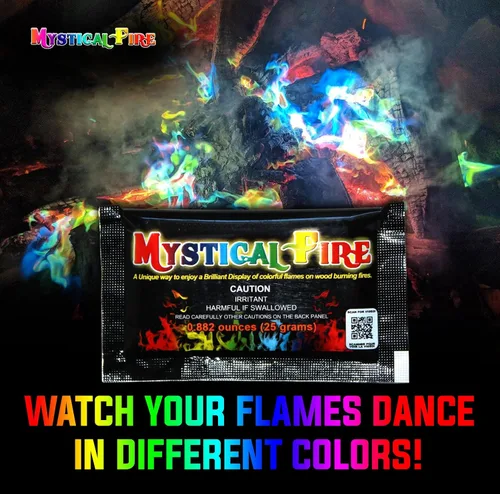 Vista 4 de Mystical Fire Paquetes de cambio de color para pozos de fuego y fogatas Encantados, de larga duración, multicolor, diversión mágica familiar