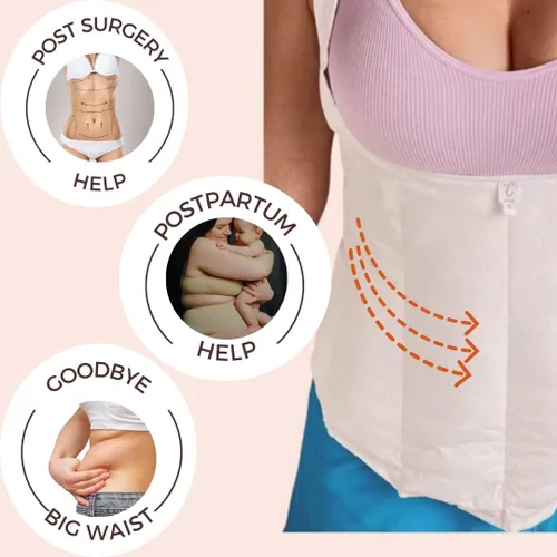Vista 5 de Colp -Faja de Yeso que moldea abdomen y cintura Fajas Colombianas-entrenador de cintura tabla abdominal posparto Blanco
