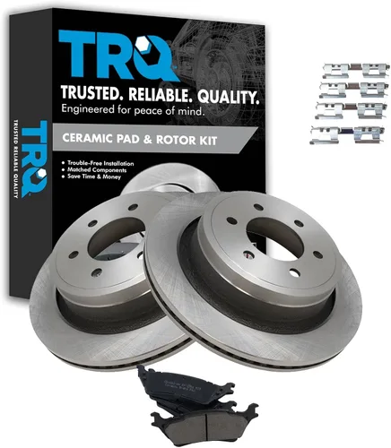Vista 102 de TRQ Juego de pastillas de freno y rotor de cerámica trasera compatible con Honda Accord V6 1998-02 3.0L con frenos de disco traseros 02-06 Acura RSX