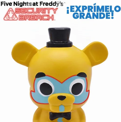 Vista 2 de Five Nights at Freddy's Security Breach Glamrock Freddy Mega SquishMe - Juguete de espuma con aroma a fresa de 6 ″