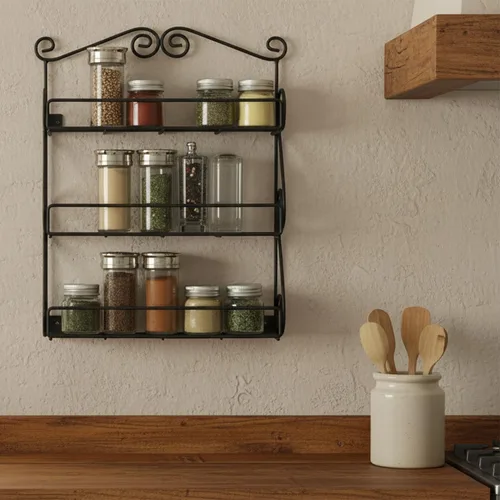 Vista 8 de FitWell - Estante de especias de pared con desplazamiento de 3 niveles, gabinete de especias tradicional y cocina, organizador de belleza y esmalte
