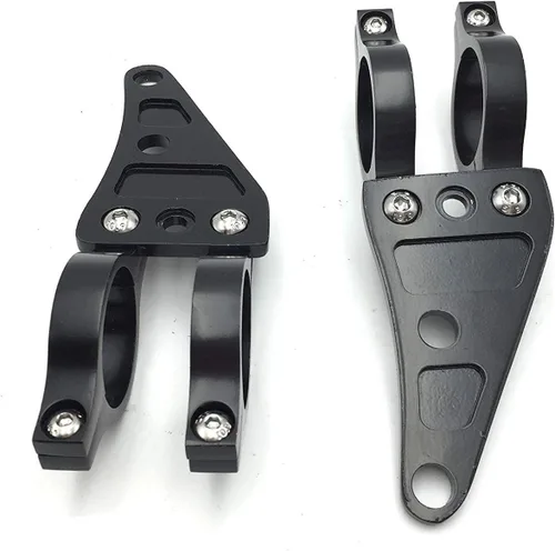 Vista 2 de XKH- Black 35mm Turn Signal Clamps Headlight Mount Bracket Fork Ear Chopper Cafe Racer Black Compatible with Universal Honda CBR Kawasaki Suzuki